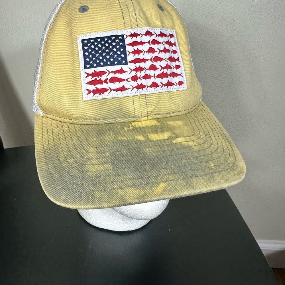 Columbia PFG hat L XL Fitted Stretch Flag Performance Fishing Gear Cap USA Mesh